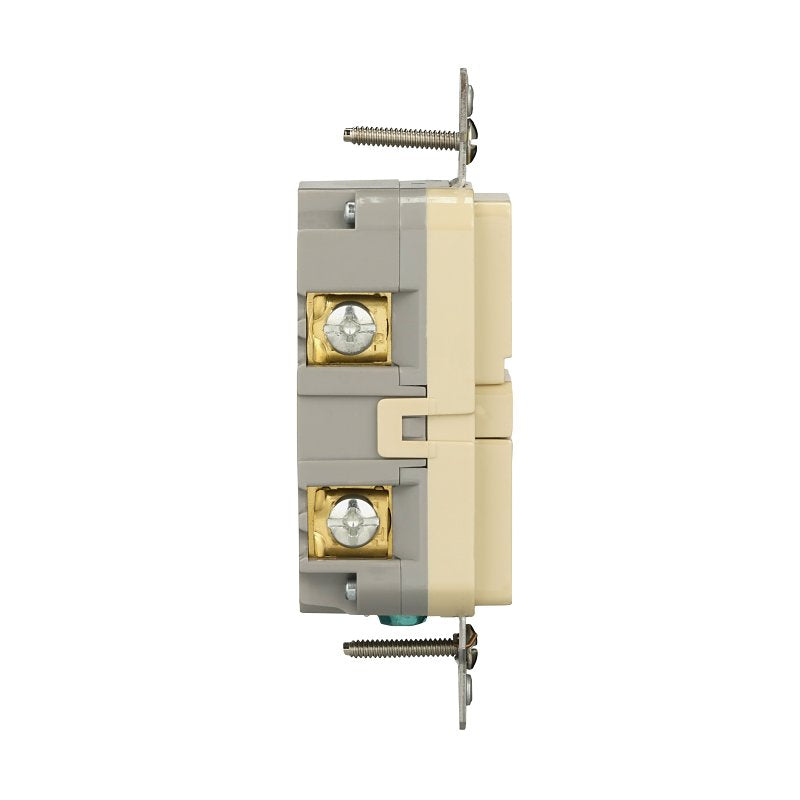 Eaton TRGF15V Self-Test GFCI Receptacle, 125 V, 15 A, NEMA: NEMA 5-15R, Back, Side Wiring, Ivory