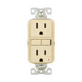 Eaton TRGF15V-3-L Self-Test GFCI Receptacle, 125 V, 15 A, NEMA: NEMA 5-15R, Back, Side Wiring, Ivory