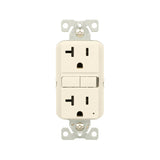 Eaton TRGF20LA Tamper-Resistant Self-Test GFCI Receptacle, 125 V, 20 A, NEMA: NEMA 5-20R, Back, Side Wiring