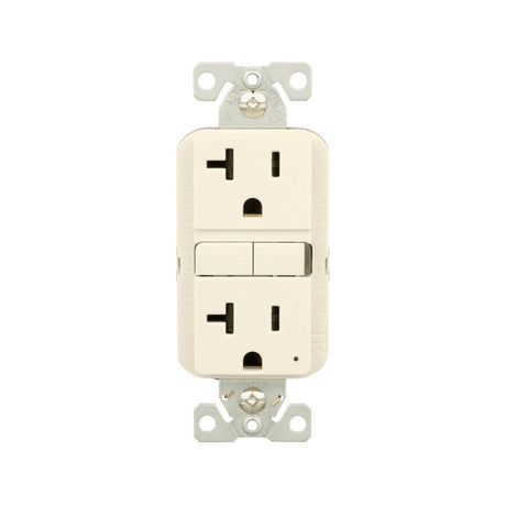 Eaton TRGF20LA Tamper-Resistant Self-Test GFCI Receptacle, 125 V, 20 A, NEMA: NEMA 5-20R, Back, Side Wiring