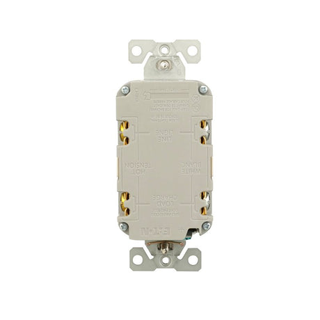 Eaton TRGF20LA Tamper-Resistant Self-Test GFCI Receptacle, 125 V, 20 A, NEMA: NEMA 5-20R, Back, Side Wiring