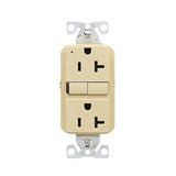 Eaton TRGF20V Tamper-Resistant Self-Test GFCI Receptacle, 125 V, 20 A, NEMA: NEMA 5-20R, Back, Side Wiring, Ivory
