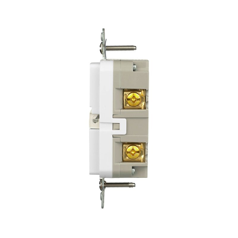Eaton TRGF20W Tamper-Resistant Self-Test GFCI Receptacle, 125 V, 20 A, NEMA: NEMA 5-20R, Back, Side Wiring, White