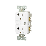 Eaton TWRGF20W Self-Test GFCI Receptacle, 125 V, 20 A, NEMA: NEMA 5-20R, Back, Side Wiring, White