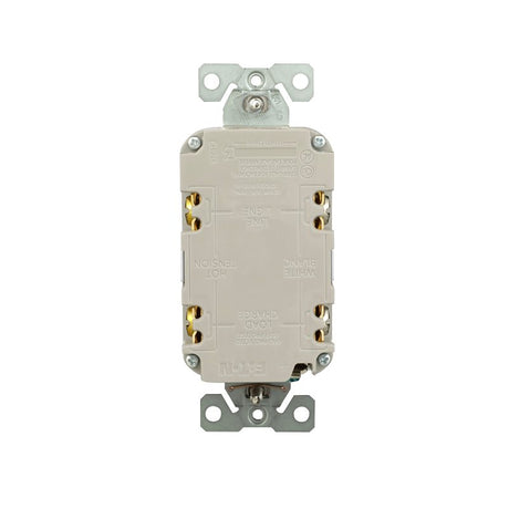 Eaton TWRGF20W Self-Test GFCI Receptacle, 125 V, 20 A, NEMA: NEMA 5-20R, Back, Side Wiring, White