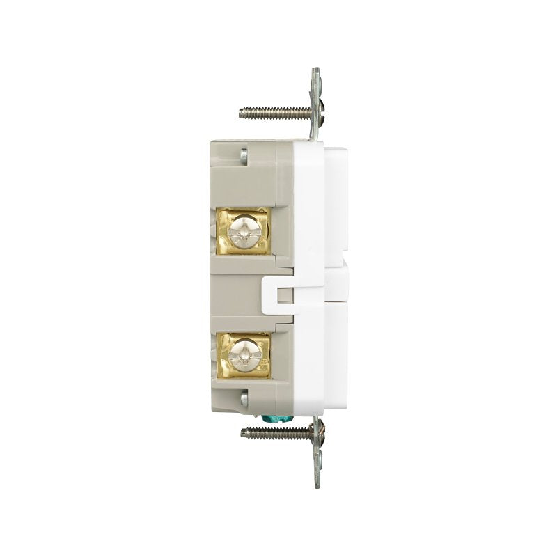 Eaton TWRGF20W Self-Test GFCI Receptacle, 125 V, 20 A, NEMA: NEMA 5-20R, Back, Side Wiring, White