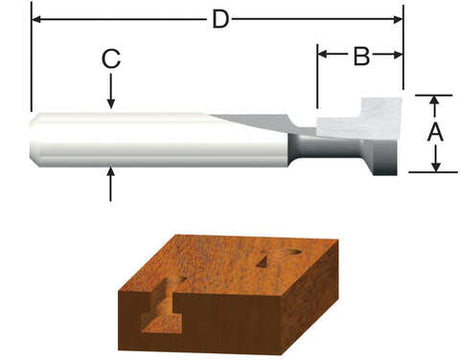 Vermont American 3/8 in. D X 3/8 in. X 1 in. L Carbide Tipped Keyhole Router Bit