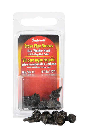 Imperial Steel Stove Pipe Screw, Pack of 12