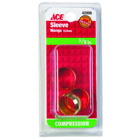 Ace 5/8 in. Compression Brass Sleeve, Pack of 5