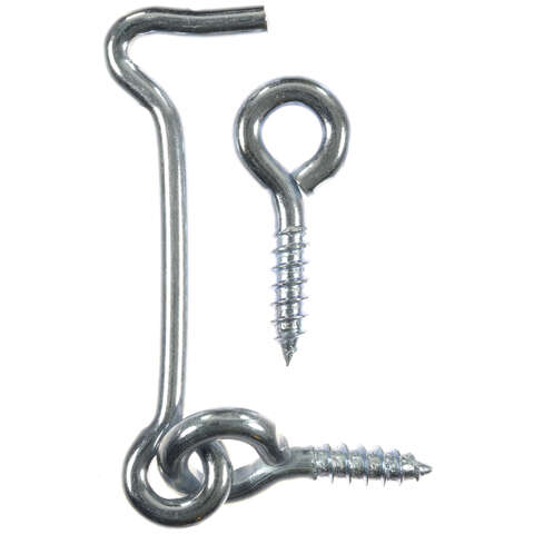 Ace Small Zinc-Plated Silver Steel 0.8175 in. L Hook and Eye 2 pk, Pack of 5