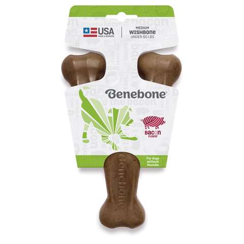 Benebone Brown Nylon Wishbone Chew Dog Toy 1 pk