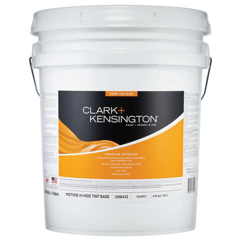 Clark+Kensington Semi-Gloss Tint Base Mid-Tone Base Premium Paint Interior 5 gal