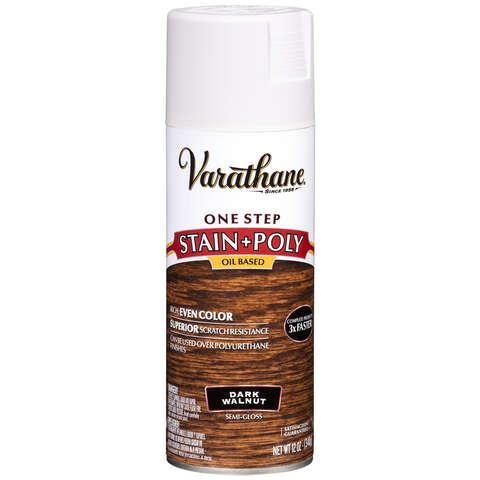 Varathane Semi-Transparent Semi-Gloss Dark Walnut Oil-Based One-Step Stain/Poly 12 oz, Pack of 6