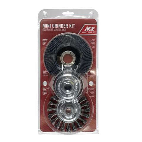 Ace 4-1/2 in. Assorted Assorted Mini Grinder Kit Carbon Steel 4800 rpm 3 pc