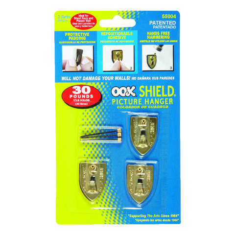 OOK Shield Picture Hanger 30 lb 3 pk