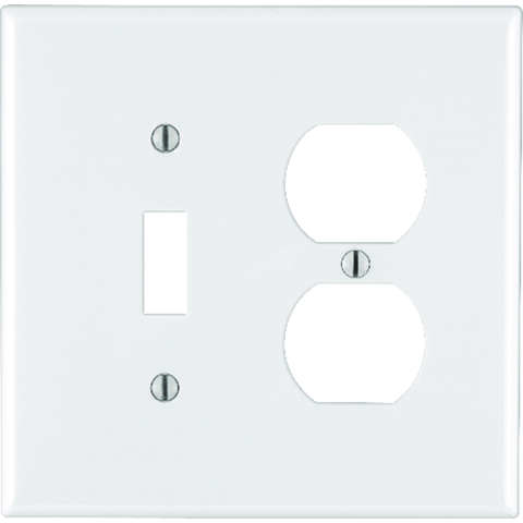 Leviton White 2 gang Thermoplastic Nylon Duplex/Toggle Wall Plate 1 pk