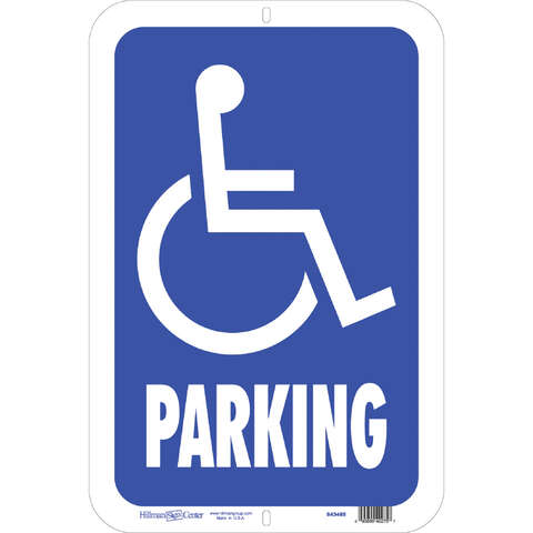 Hillman English Blue Handicap Sign 19 in. H X 15 in. W, Pack of 5