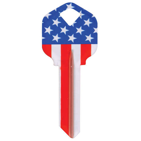 Hillman Wackey Stars & Stripes House/Office Universal Key Blank Single, Pack of 6