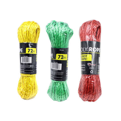 Diamond Visions 0.25 in. D X 72 ft. L Assorted Twisted Poly Rope, Pack of 36