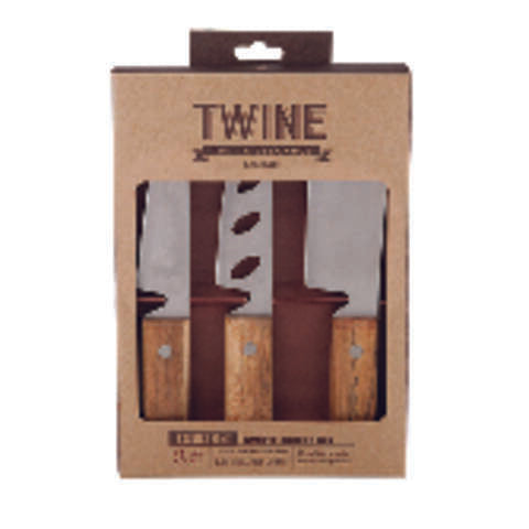 TWINE Country Home Acacia Wood Rustic Cheese Cutting Set, Pack of 6