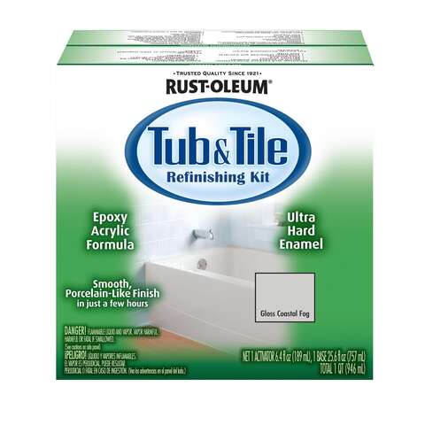 Rust-Oleum Specialty Gloss Coastal Fog Tub and Tile Refinishing Kit Interior 1 qt, Pack of 4