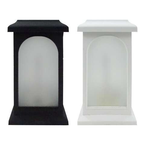 Alpine Plastic Black/White LED Candle Lantern, Pack of 4