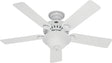 Hunter 53251/28722 Ceiling Fan, 5203 cfm Air, 5-Blade, Beech/White Blade, 52 in Sweep, 3-Speed, With Lights: Yes