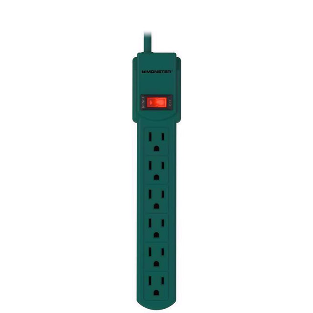 Monster Just Power It Up 3 ft. L 6 outlets Power Strip Green