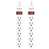 Monster Just Power It Up 2.5 ft. L 6 outlets Power Strip White