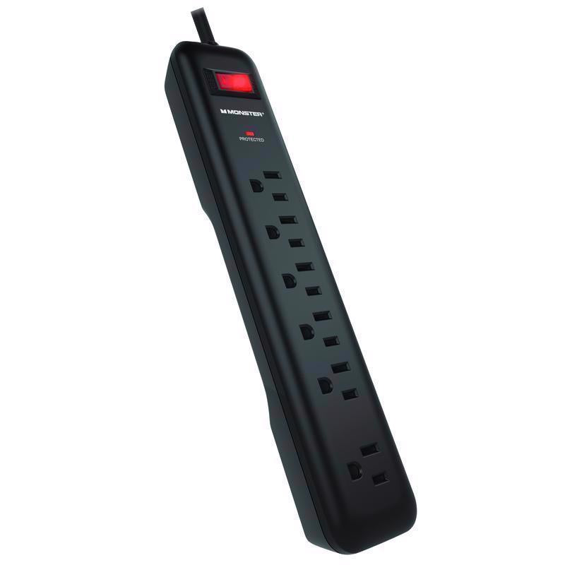 Monster Just Power It Up 4 ft. L 6 outlets Surge Protector Black 1080 J