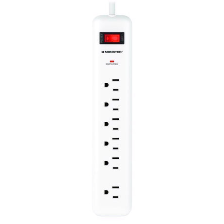 Monster Just Power It Up 15 ft. L 6 outlets Surge Protector White 1080 J
