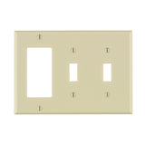 Leviton Light Almond 3 gang Thermoset Plastic Decorator/Toggle Wall Plate 1 pk