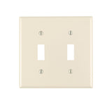 Leviton Almond 2 gang Plastic Toggle Wall Plate 1 pk