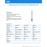 Feit T6.5 E17 (Intermediate) LED Bulb Warm White 40 Watt Equivalence 1 pk