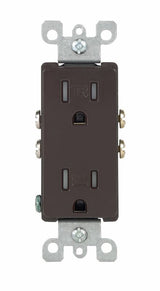 Leviton Decora 15 amps 125 V Duplex Brown Outlet 5-15R 1 pk