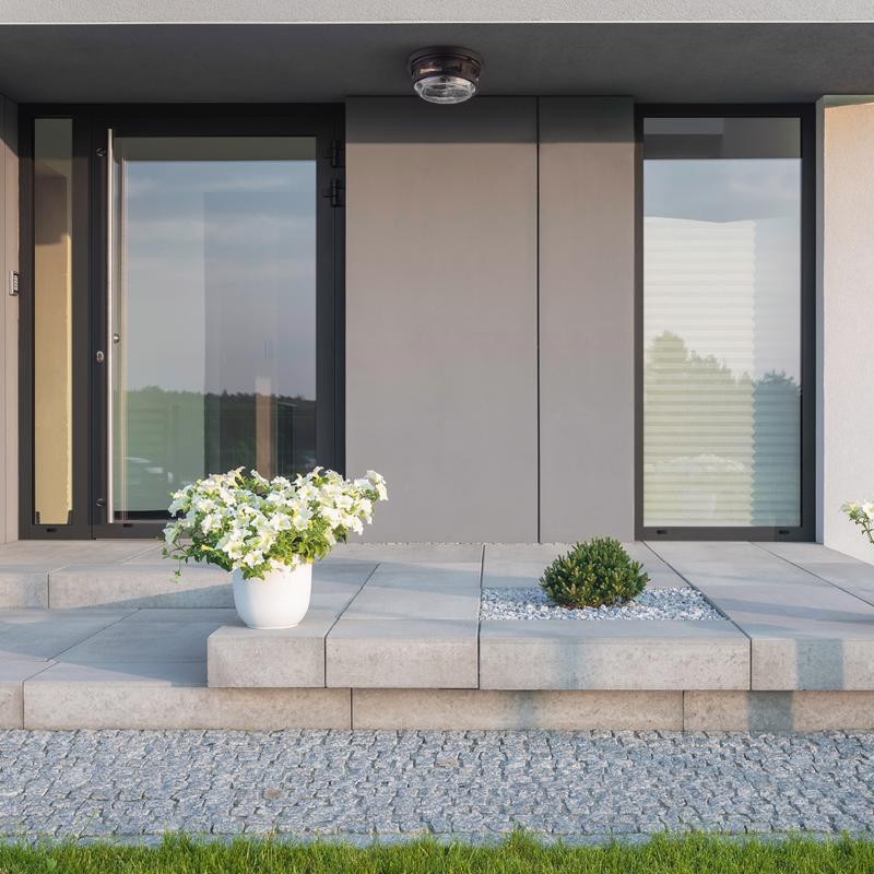 Globe Electric Wolfe Switch Natural Bronze Dimmable Outdoor Light Fixture Hardwired