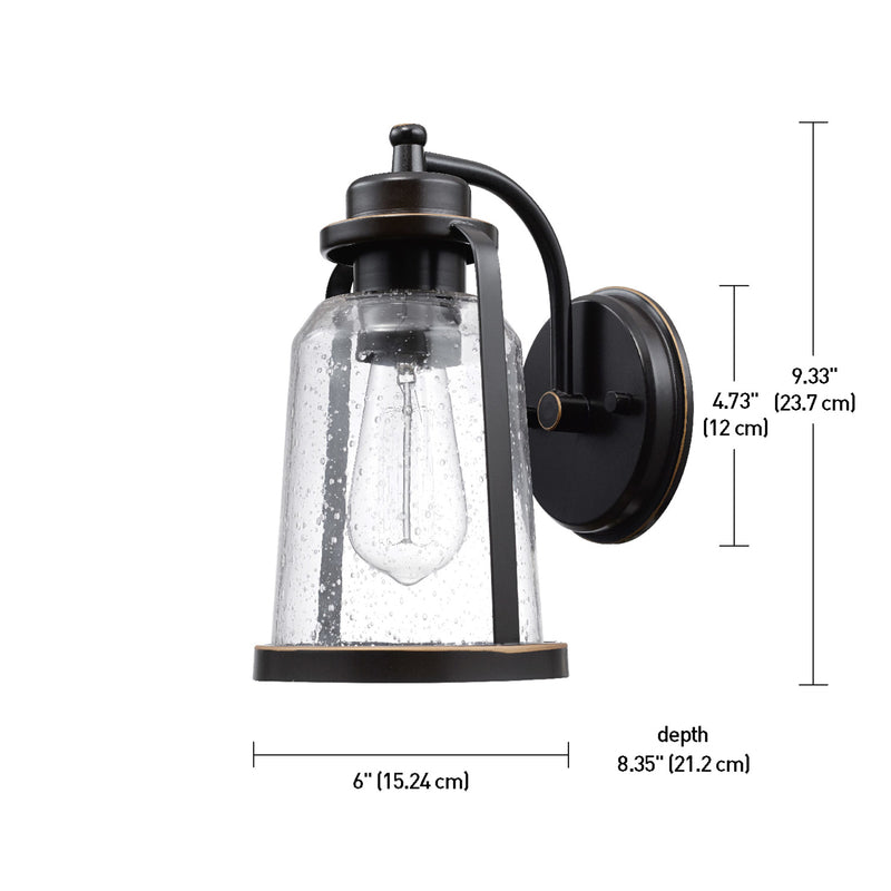 Globe Electric Vintage 1-Light Oil Rubbed Bronze Roth Wall Sconce