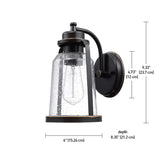 Globe Electric Vintage 1-Light Oil Rubbed Bronze Roth Wall Sconce