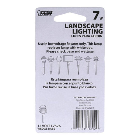 Feit 7 W T5 Landscape and Low Voltage Incandescent Bulb Wedge Soft White 4 pk