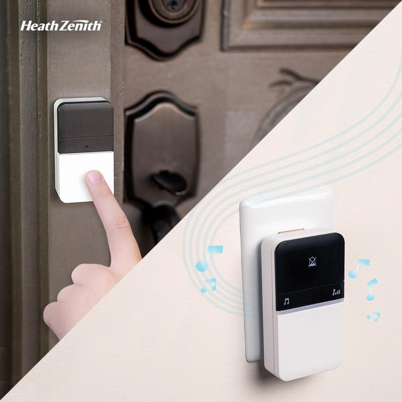 Heath Zenith Piezo Black/White Plastic Wireless Door Chime Bell