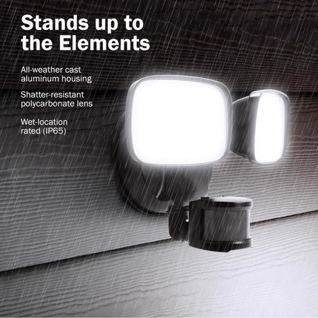 Feit LED Motion-Sensing Hardwired LED Bronze Security Floodlight