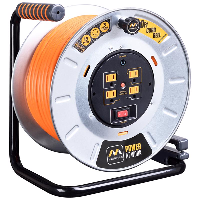 Masterplug 50 ft. L Metal Cord Reel