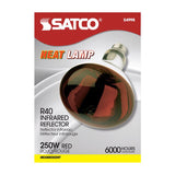 Satco 250 W R40 Heat Lamp Incandescent Bulb E26 (Medium) Red 1 pk, Pack of 12
