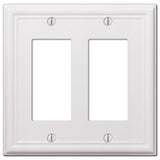 Amerelle Chelsea White 2 gang Stamped Steel Decorator Wall Plate 1 pk
