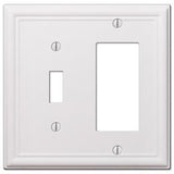 Amerelle Chelsea White 2 gang Stamped Steel Decorator/Toggle Wall Plate 1 pk