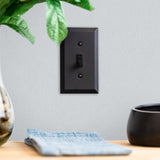 Amerelle Century Matte Black 2 gang Stamped Steel Toggle Wall Plate 1 pk