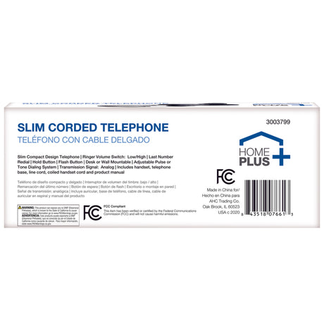 Home Plus 1 Handle Analog Telephone Black