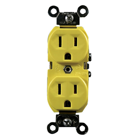 Leviton 15 amps 125 V Duplex Yellow Outlet 5-15R 1 pk