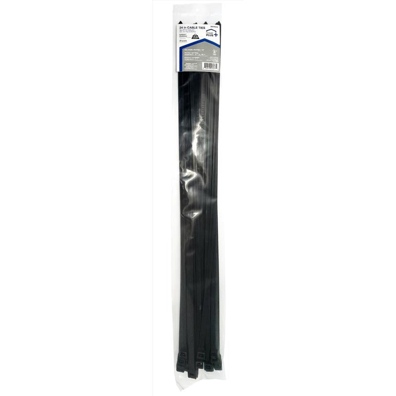Home Plus 24 in. L Black Cable Tie 25 pk