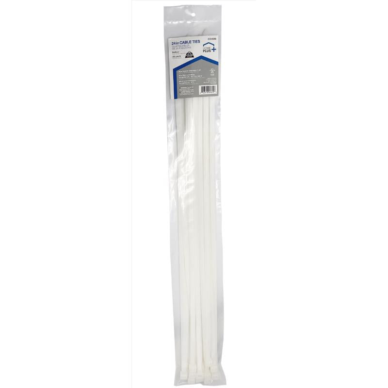 Home Plus 24 in. L White Cable Tie 25 pk